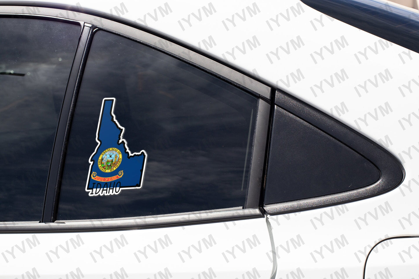 State of Idaho Map Flag Sticker Decal  USA Idaho State  Boise  The Gem State  Gem of the Mountains  Little Ida / Spud State