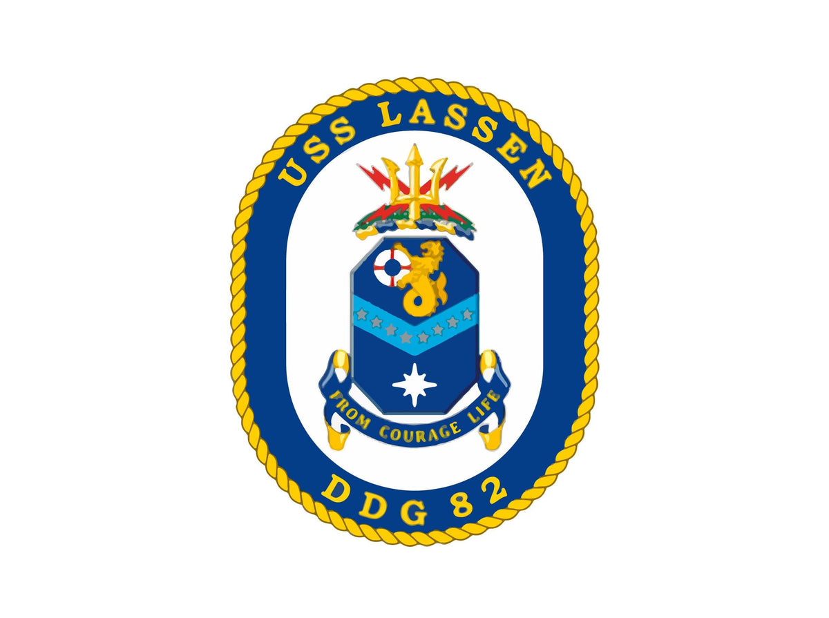 USS Lassen DDG-82 Badge Sticker Decal Arleigh Burke Class Destroyer Car Sticker Bumper Sticker for Car Emblem