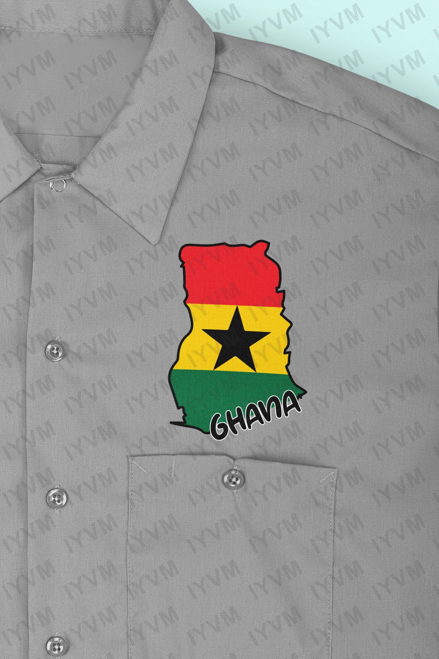 Ghana Map Iron On Heat Transfer Vinyl HTV / Republic of Ghana / Freedom and Justice / Accra / Ghanaian