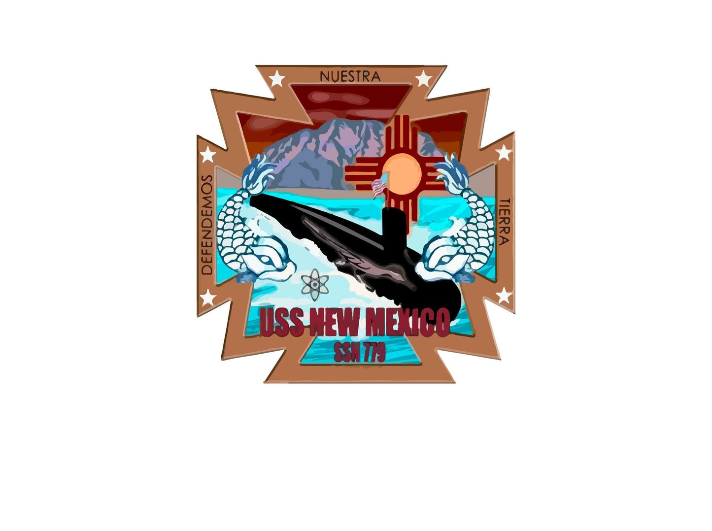 USS New Mexico SSN-779 Badge Sticker Decal Virginia Class Attack submarine Car Sticker Bumper Sticker for Car Emblem