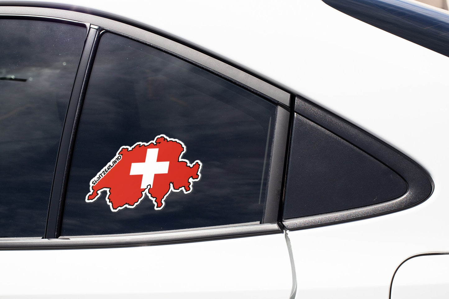 Switzerland Map Flag Sticker Decal