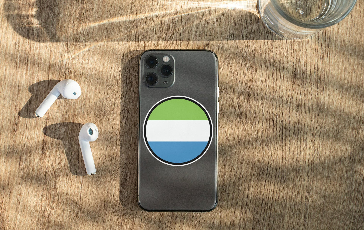 Sierra Leone Flag Circle Sticker Decal