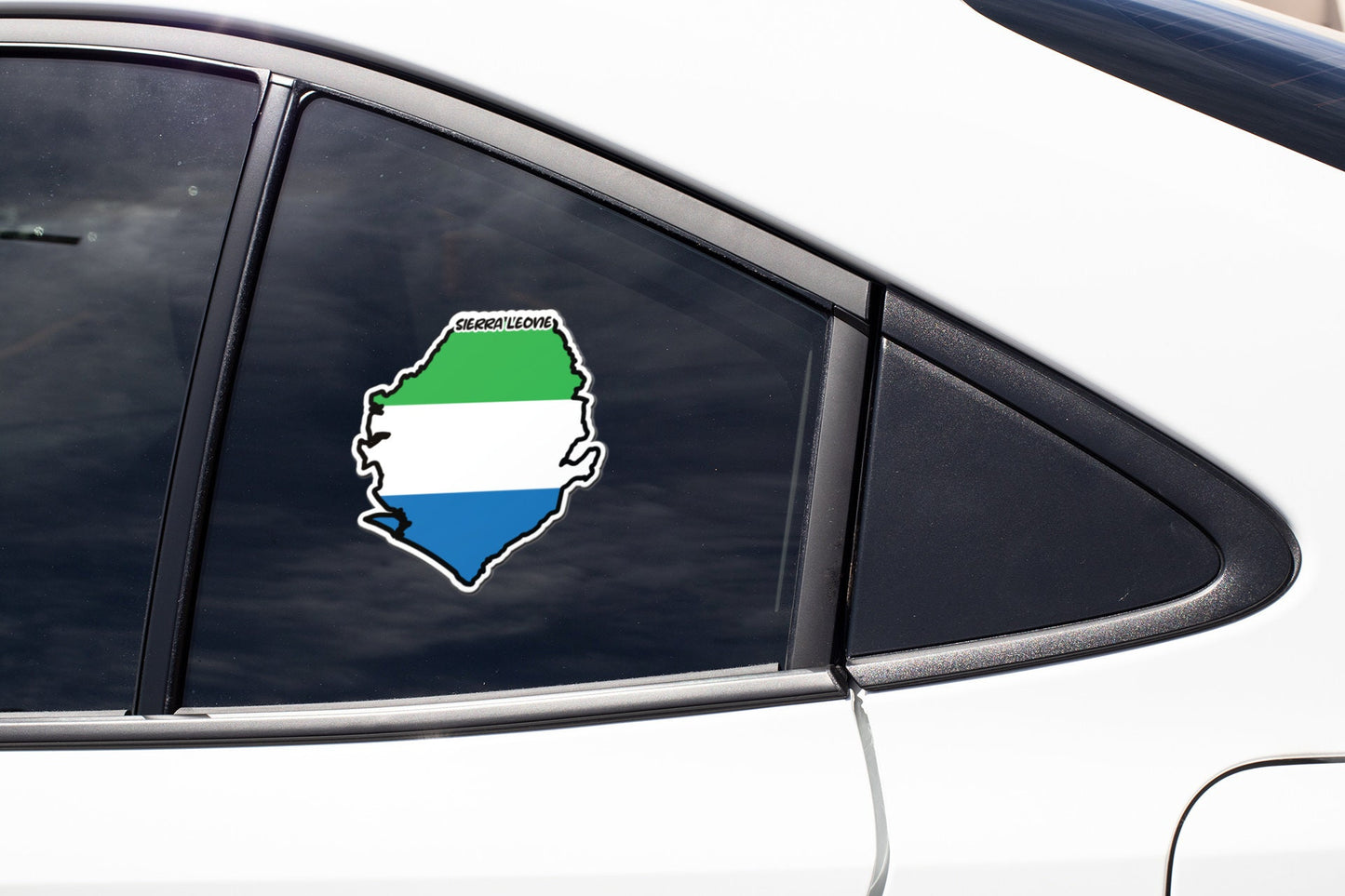 Sierra Leone Map Flag Sticker Decal