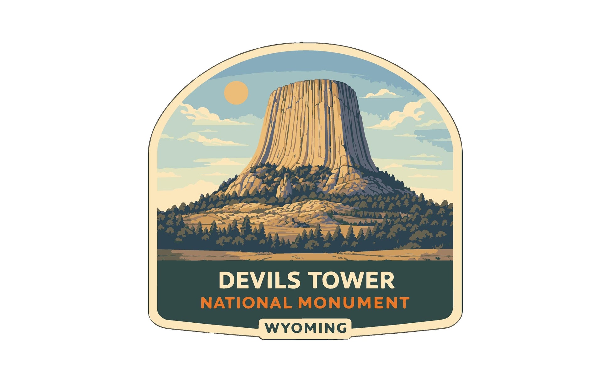 the Devils Tower, a famous national monument in Wyoming.