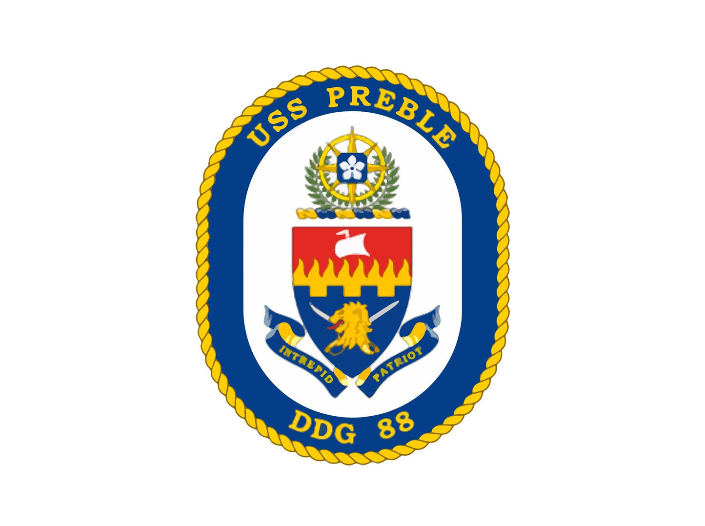 USS Preble DDG-88 Badge Sticker Decal Arleigh Burke Class Destroyer Car Sticker Bumper Sticker for Car Emblem