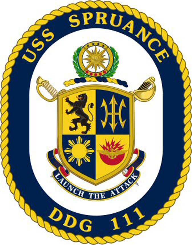 USS Spruance DDG-111 Badge Iron On Heat Transfer Vinyl HTV Arleigh Burke Class Destroyer