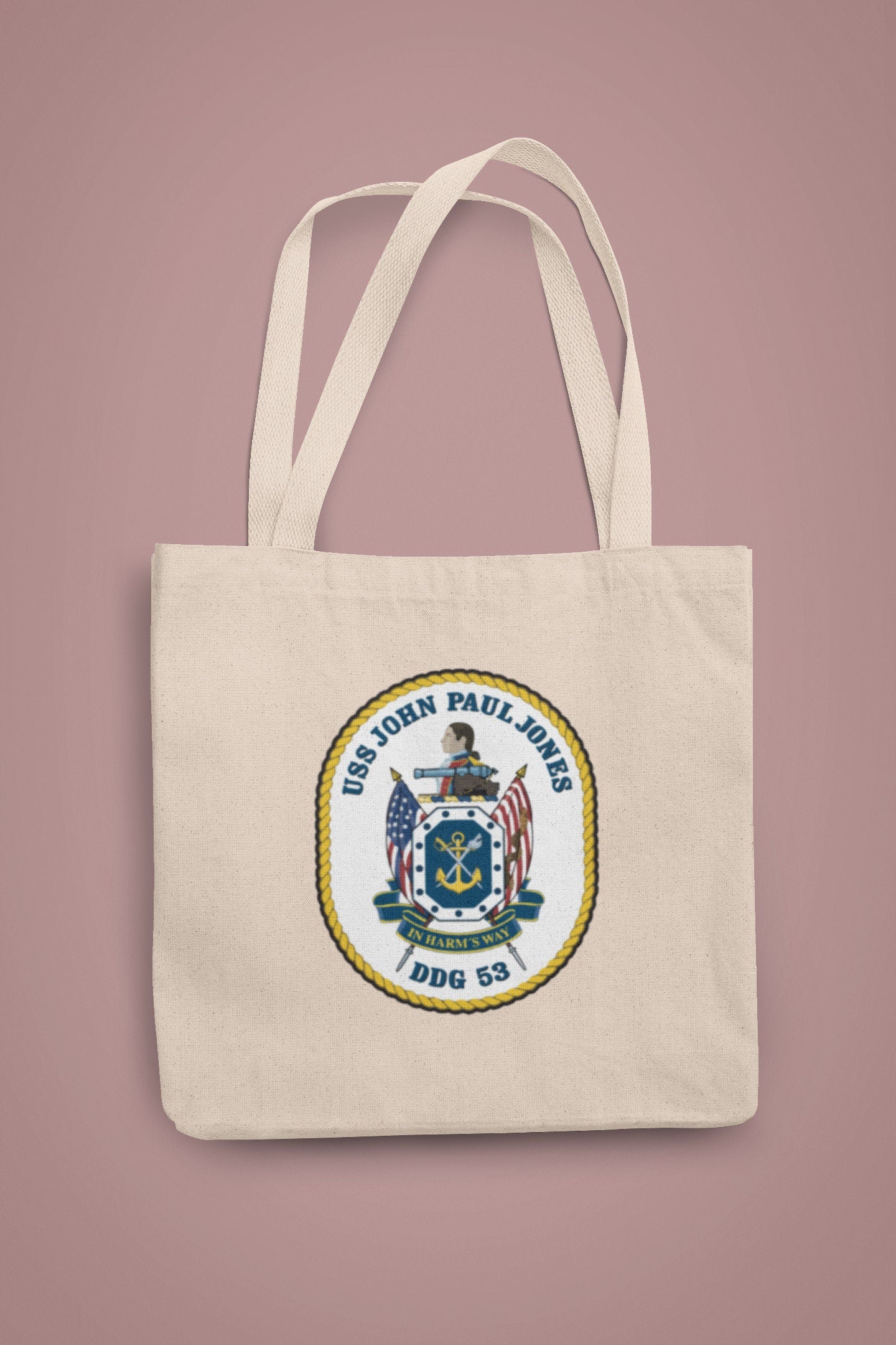 USS John Paul Jones DDG-53 Badge Iron On Heat Transfer Vinyl HTV Arleigh Burke Class Destroyer