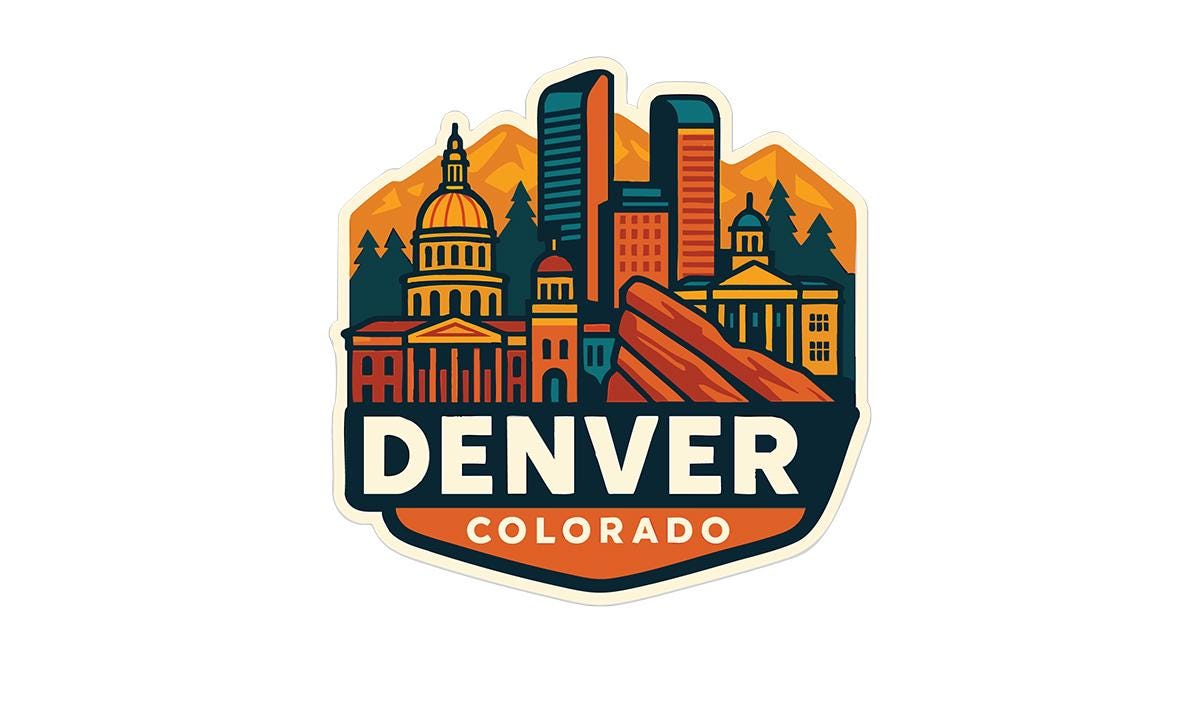 a sticker with the name denver on it