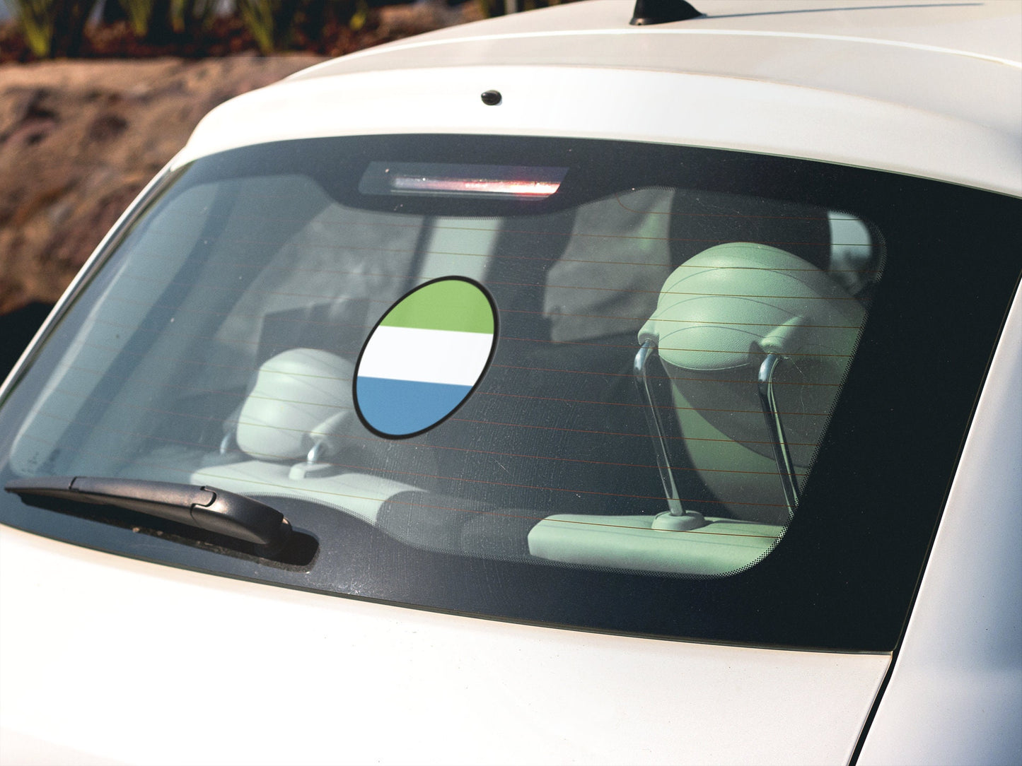 Sierra Leone Flag Circle Sticker Decal