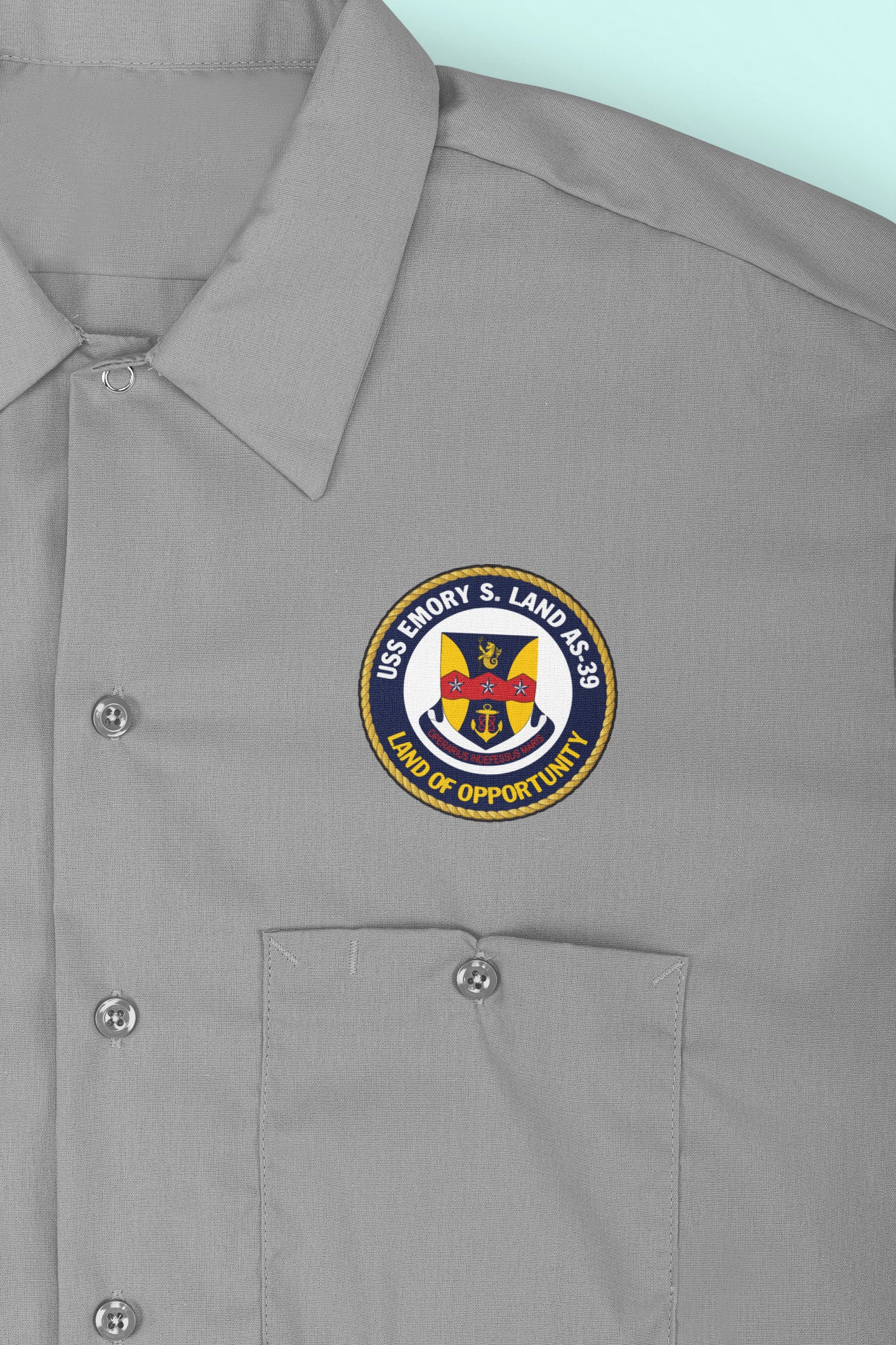 USS Emory S. Land AS-39 Badge Iron On Heat Transfer Vinyl HTV Emory S. Land Class Submarine Tender