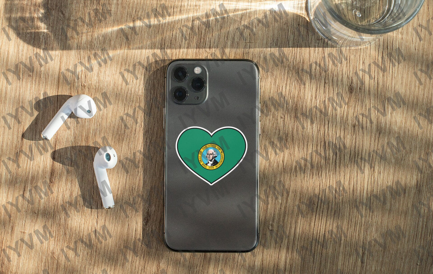 State of Washington Flag Heart Sticker Decal  USA Washington State  Olympia  The Evergreen State