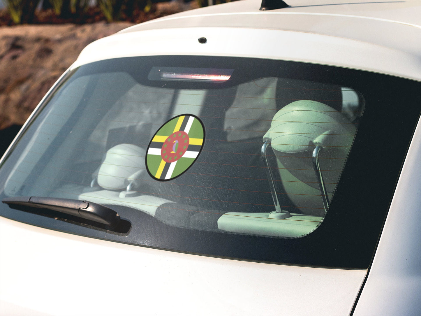 Dominica Flag Circle Sticker Decal