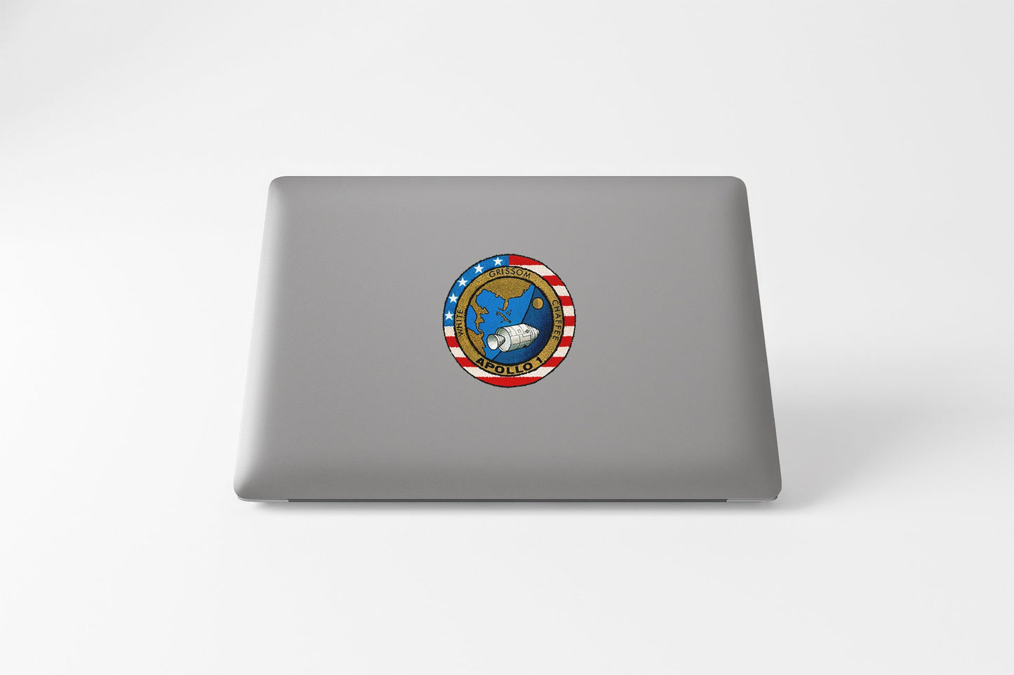 a laptop with a sticker of an eagle on it