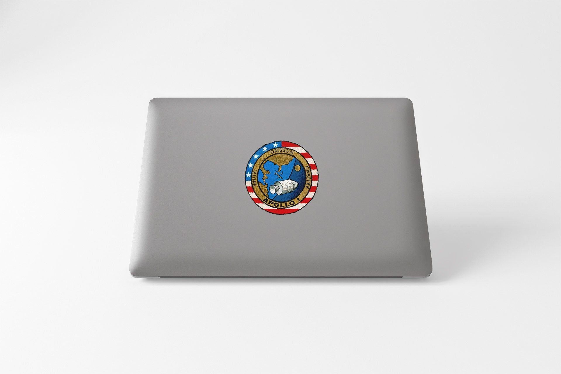 a laptop with a sticker of an eagle on it