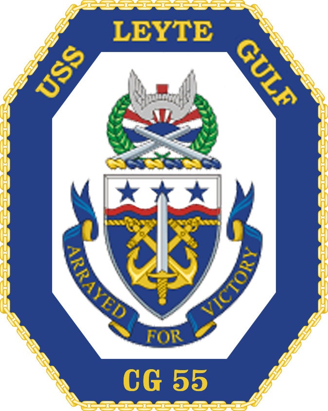 USS Leyte Gulf CG-55 Badge Iron On Heat Transfer Vinyl HTV Ticonderoga Class Cruiser