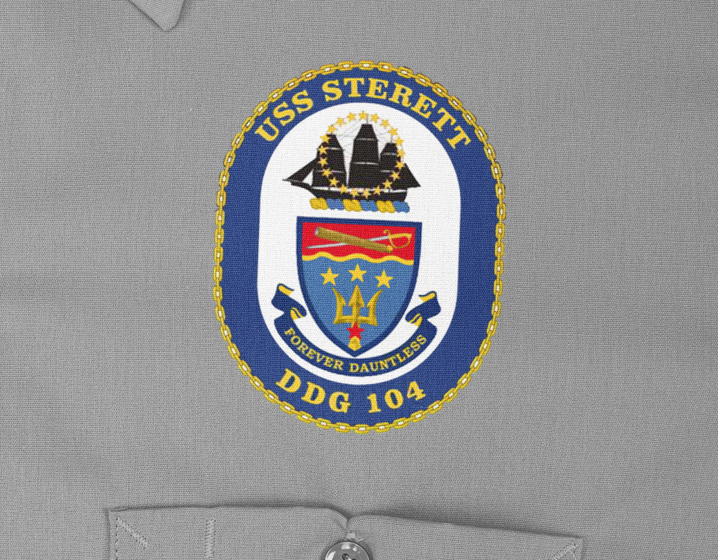 USS Sterett DDG-104 Badge Iron On Heat Transfer Vinyl HTV Arleigh Burke Class Destroyer