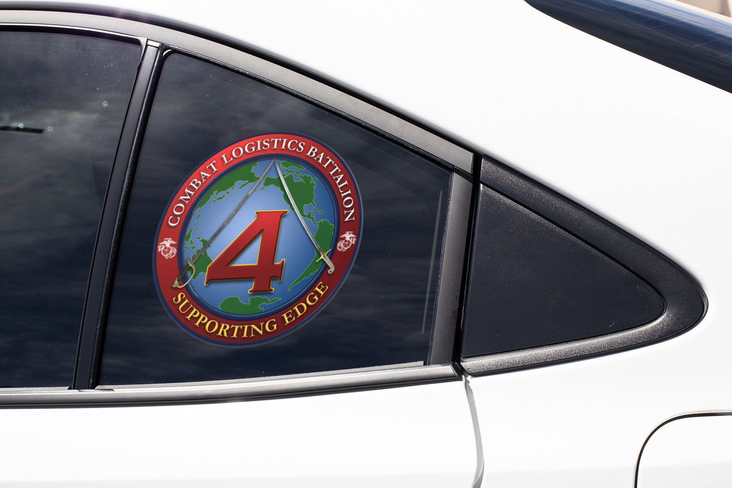 a close up of a car window with a sticker on it