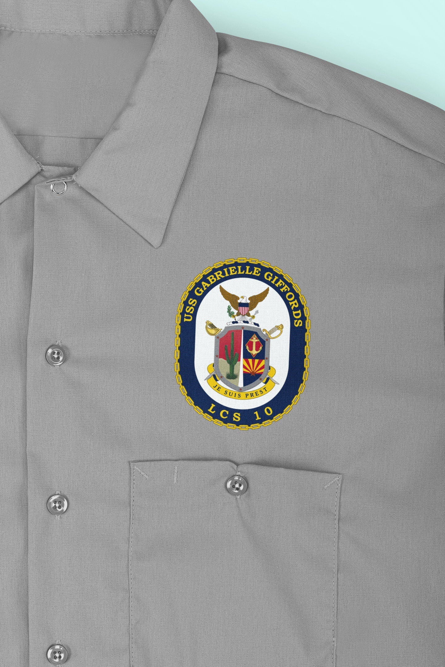 USS Gabrielle Giffords LCS-10 Badge Iron On Heat Transfer Vinyl HTV Independence Class Littoral combat ship