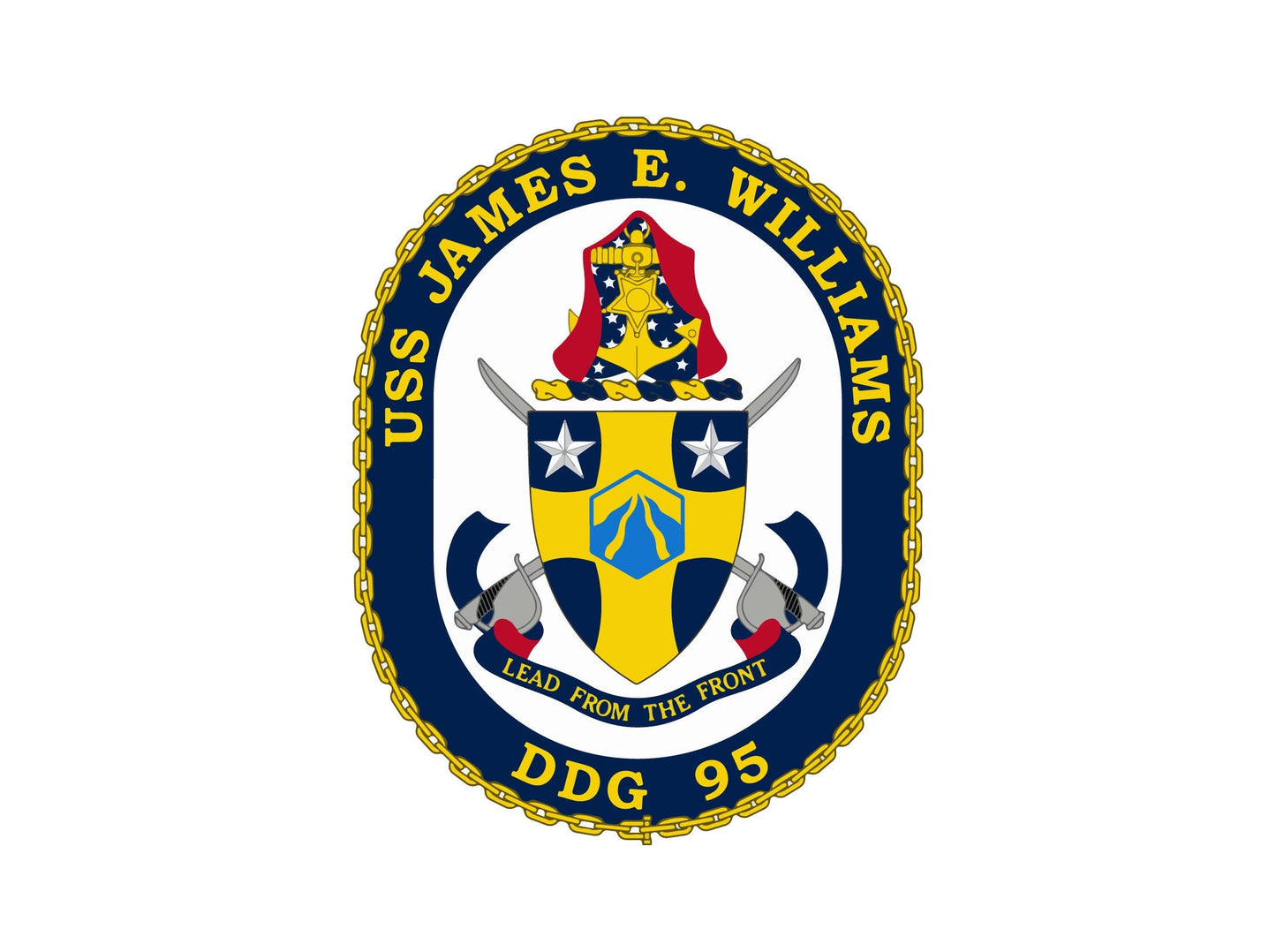 USS James E. Williams DDG-95 Badge Sticker Decal Arleigh Burke Class Destroyer Car Sticker Bumper Sticker for Car Emblem