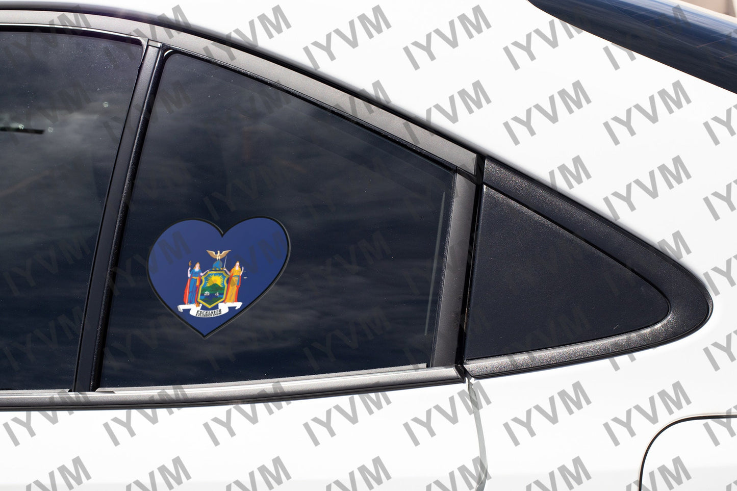 State of New York Flag Heart Sticker Decal  USA New York State  Albany  The Empire State  Excelsior State  Evil Empire