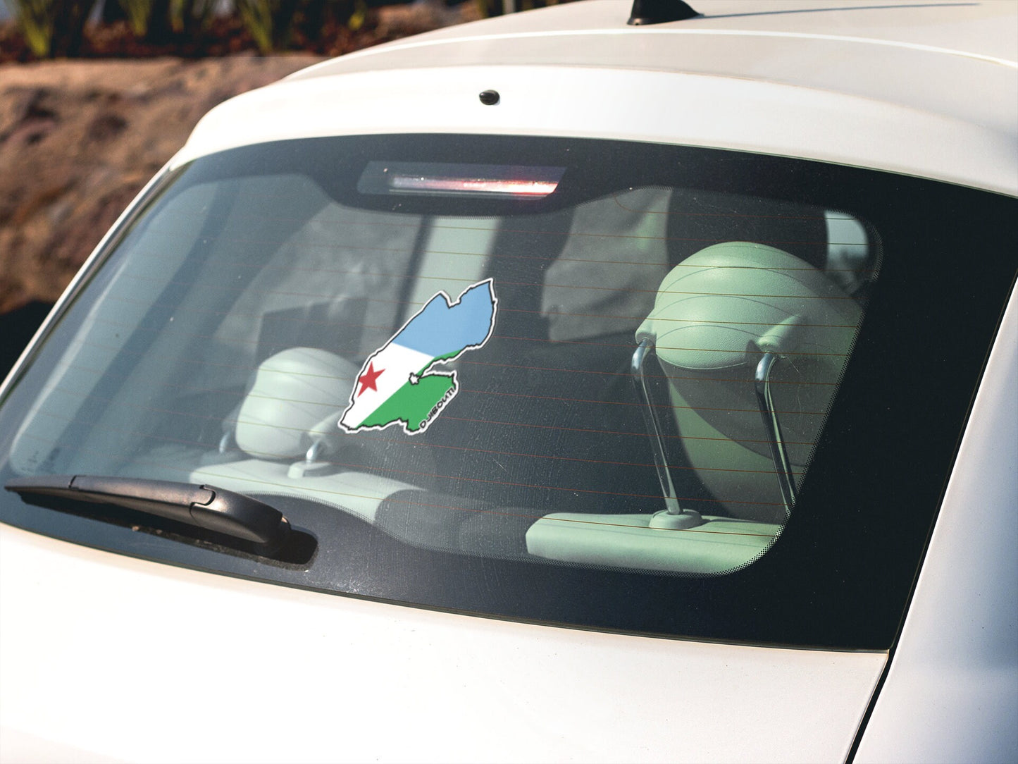 Djibouti Map Flag Sticker Decal