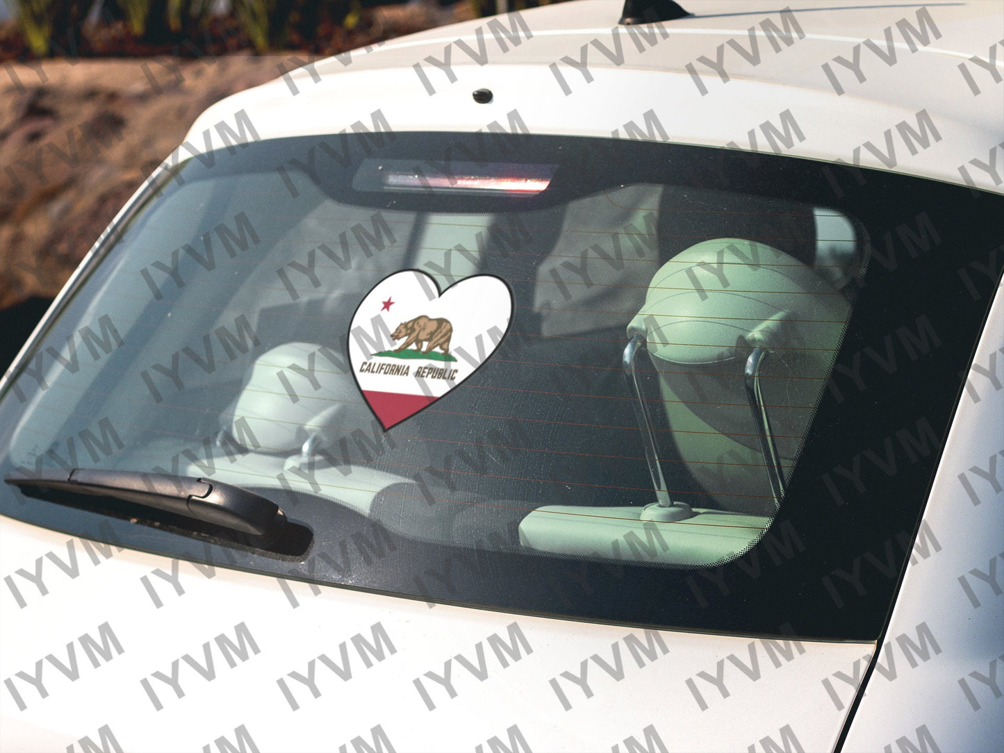State of California Flag Heart Sticker Decal  USA California State  Sacramento  The Golden State  San Francisco  Los Angeles / San Diego /