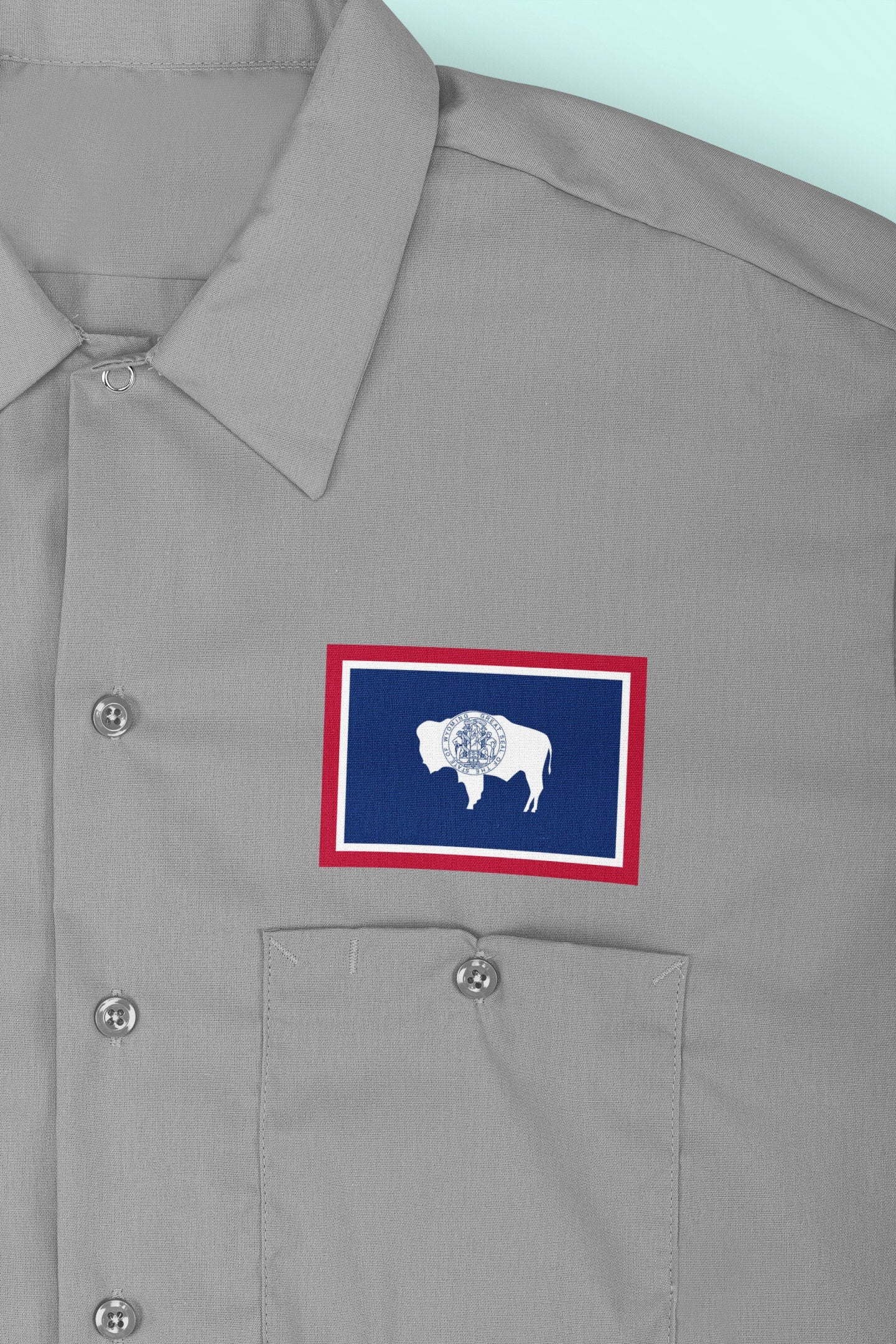 Wyoming State Flag Iron On Vinyl, HTV Heat Transfer