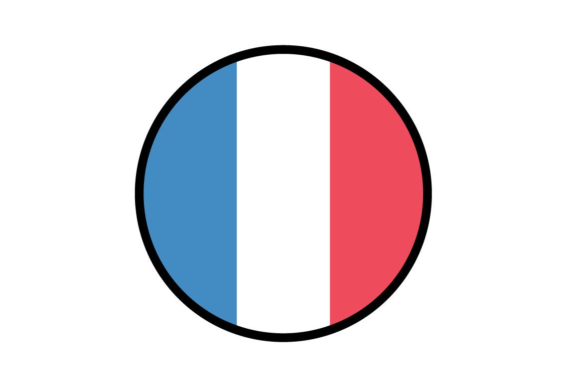 France Flag Circle Sticker Decal