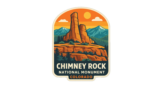 a logo for the Chimney Rock National Monument in Colorado.
