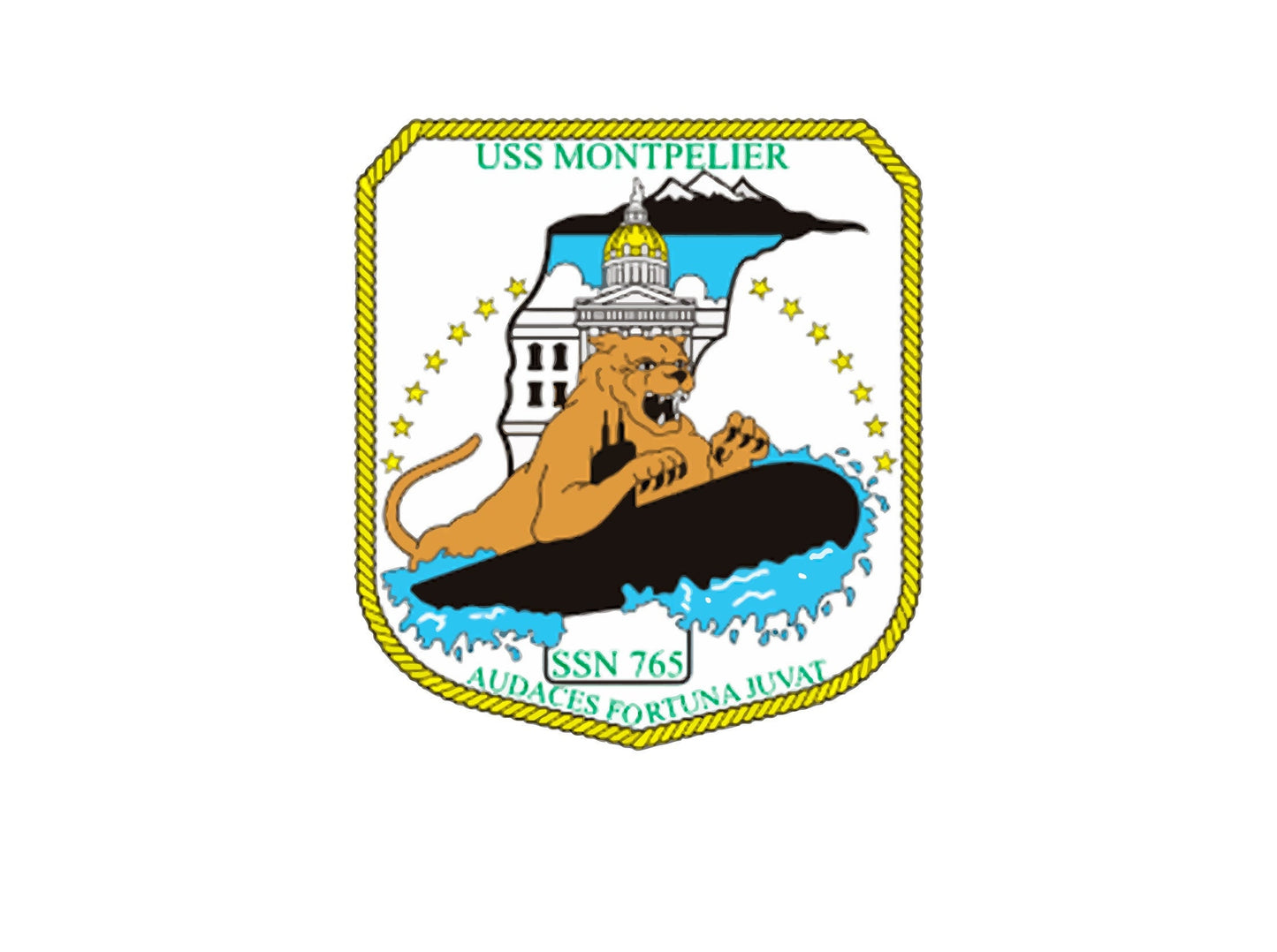 USS Montpelier SSN-765 Badge Sticker Decal Los Angeles Class Attack submarine Car Sticker Bumper Sticker for Car Emblem