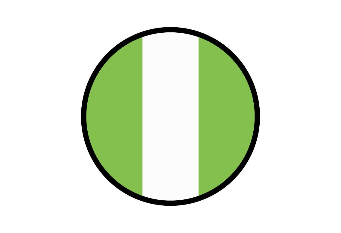 Nigeria Flag Circle Sticker Decal
