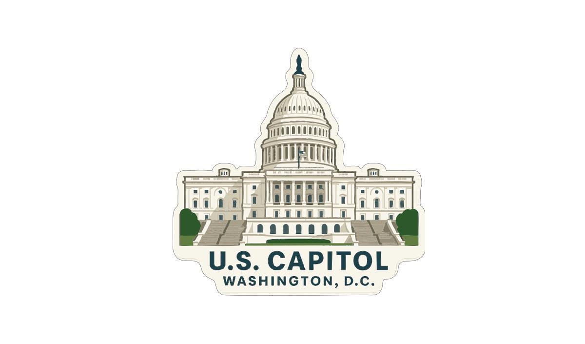 U.S. Capitol Washington DC Iron On Heat Transfer Vinyl HTV Die-Cut Symbolic