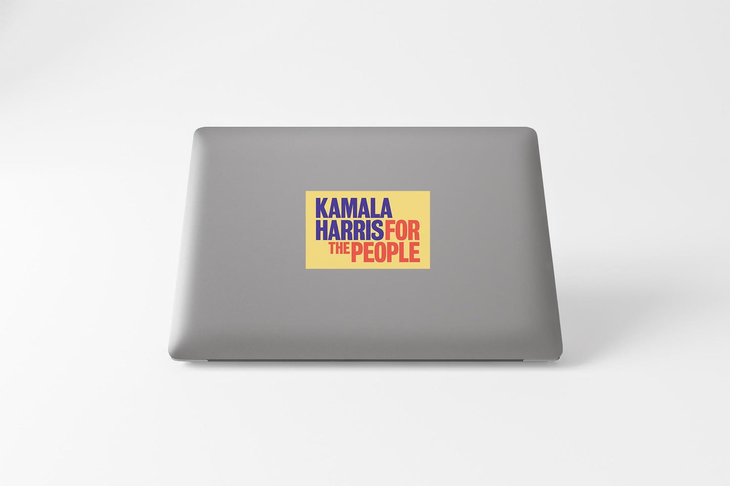 a laptop that has a sticker on it