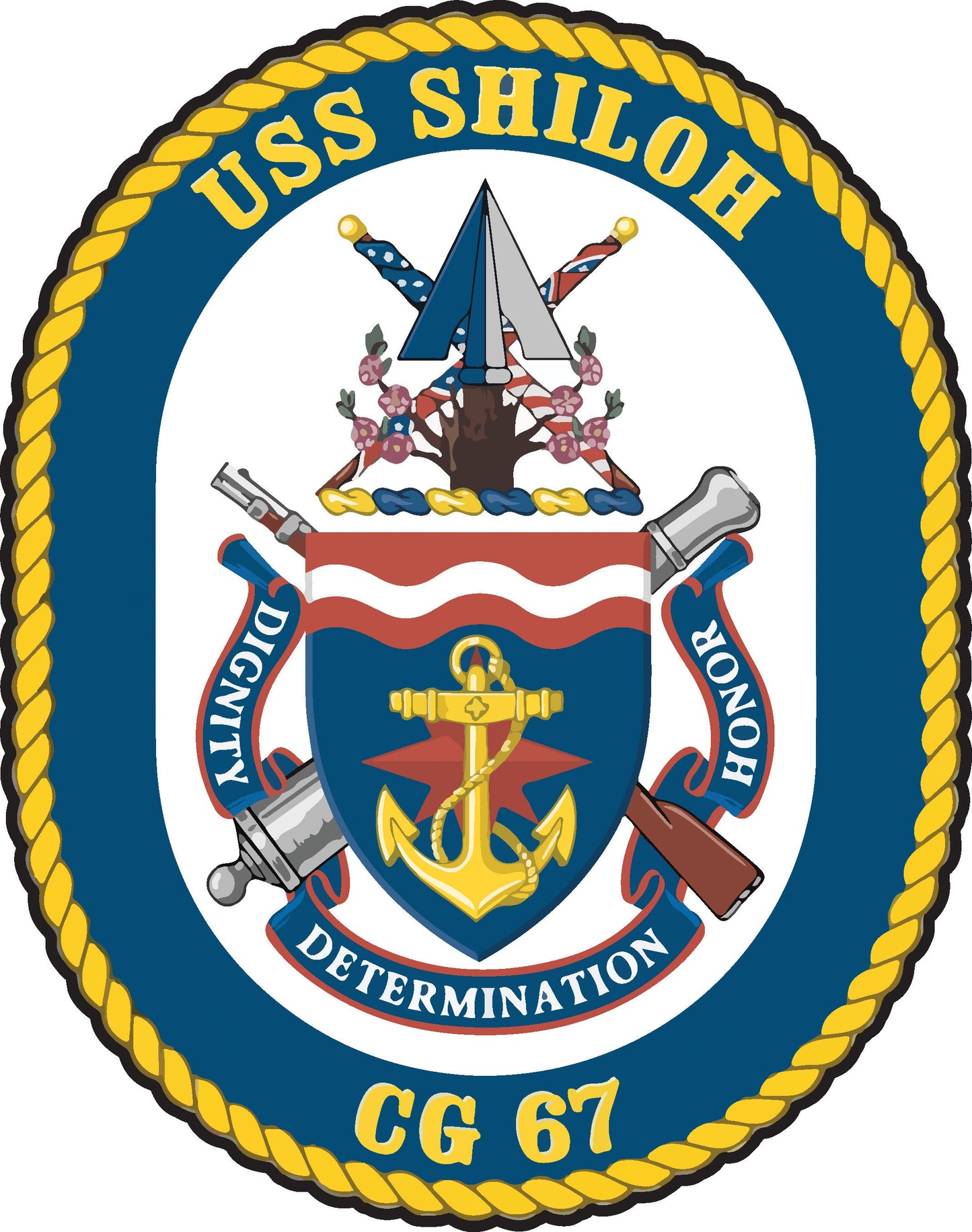 USS Shiloh CG-67 Badge Iron On Heat Transfer Vinyl HTV Ticonderoga Class Cruiser