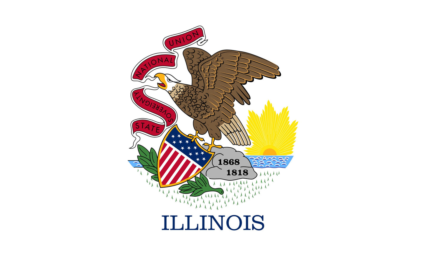 Illinois State Flag Vinyl Sticker Decal