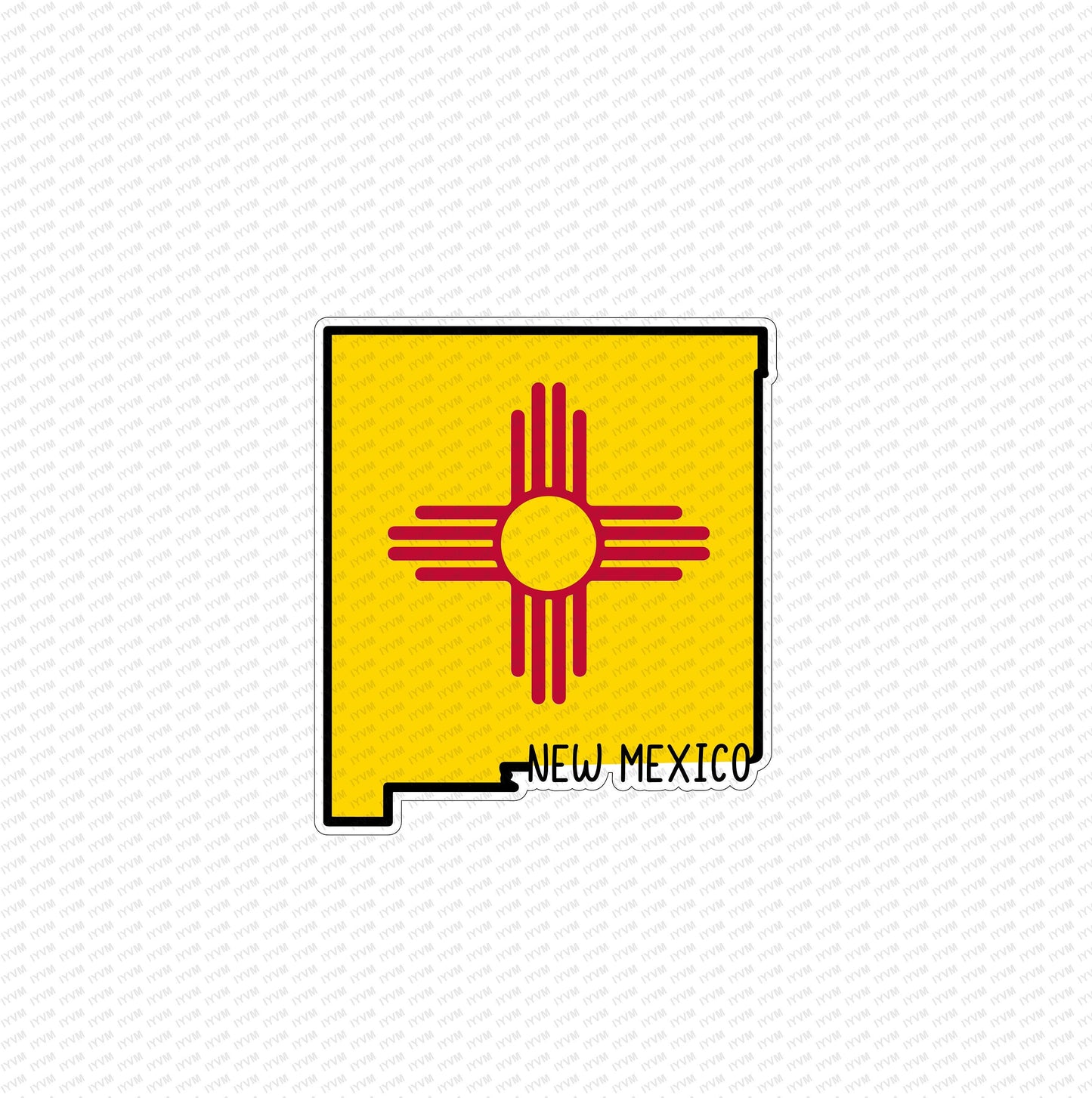State of New Mexico Map Flag Sticker Decal  USA New Mexico State  Santa Fe  The Land of Enchantment  Land of Sunshine