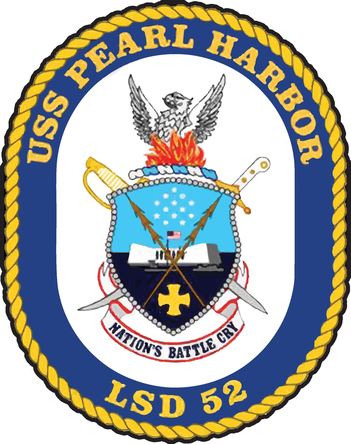 USS Pearl Harbor LSD-52 Badge Iron On Heat Transfer Vinyl HTV Whidbey Island Class Dock Landing Ship