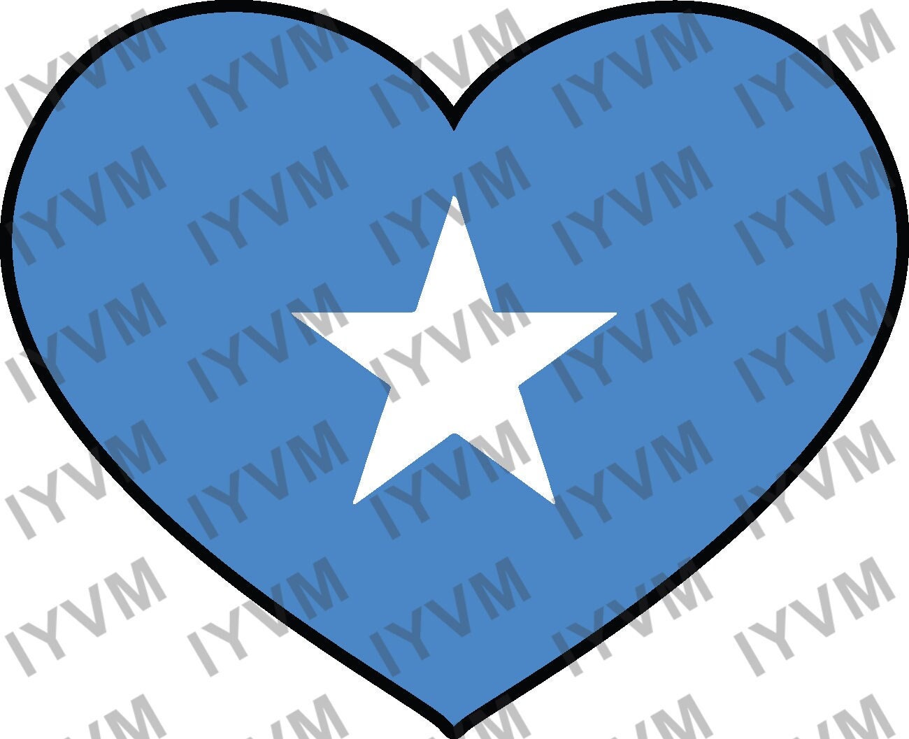 Somalia Flag Heart Sticker Decal / Federal Republic of Somalia / Jamhuuriyadda Federaalka Soomaaliya / Mogadishu / Somali Somalian /