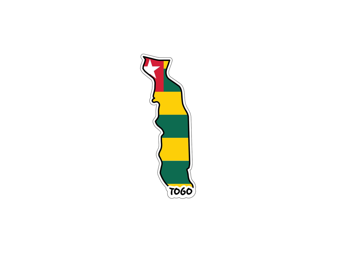 Togo Map Flag Sticker Decal