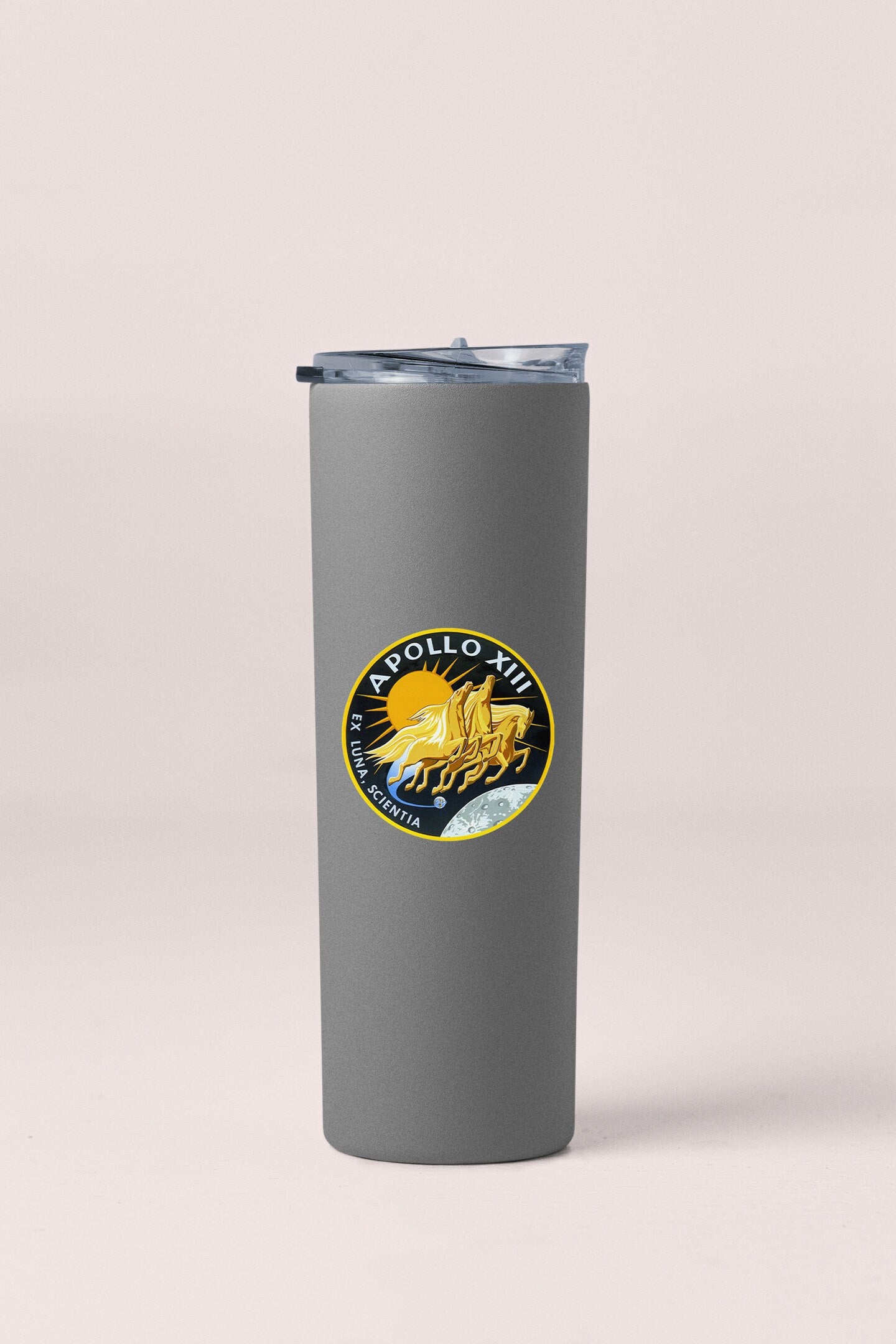 a stainless steel tumbler with a golden retriever on it