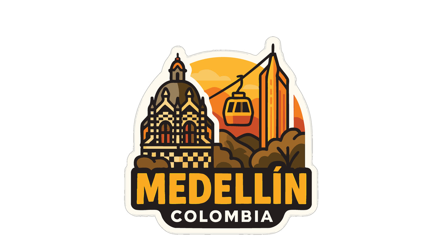 a sticker or logo for the city of Medellín, Colombia.