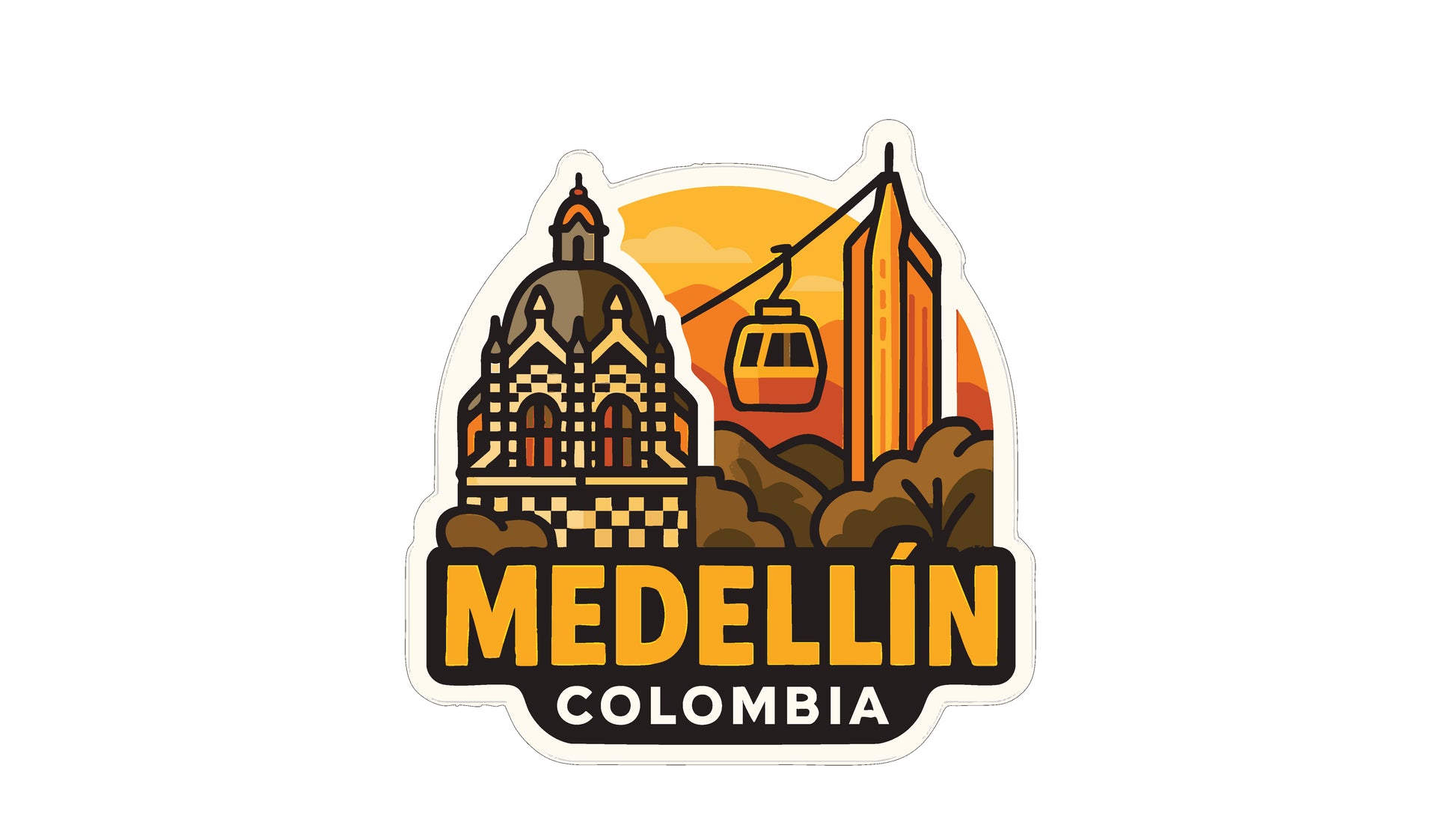 a sticker or logo for the city of Medellín, Colombia.
