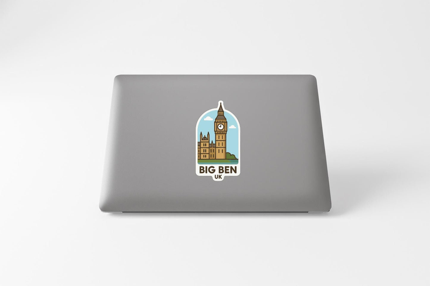 A sticker featuring the Big Ben clock tower in London, UK.