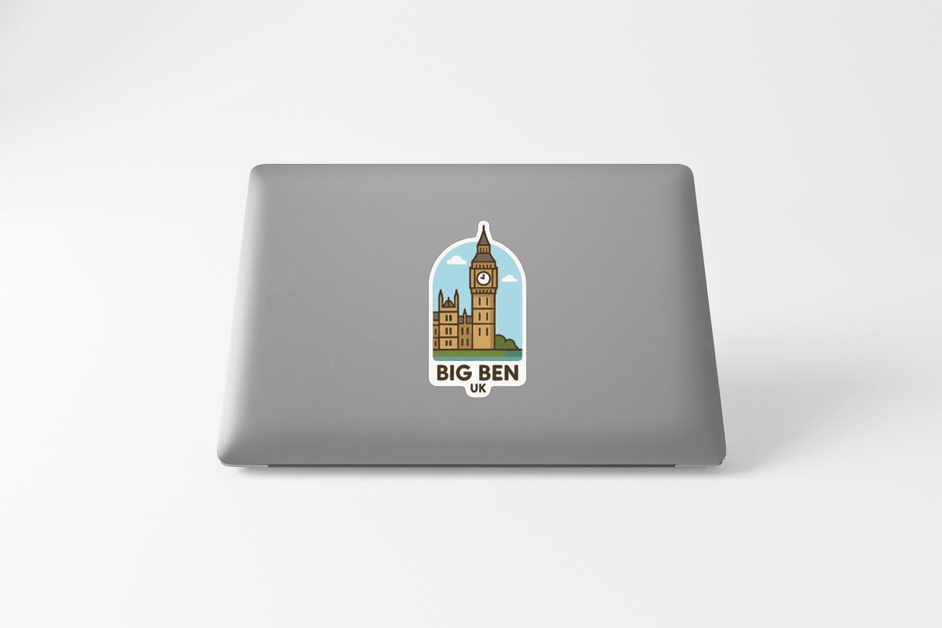 A sticker featuring the Big Ben clock tower in London, UK.
