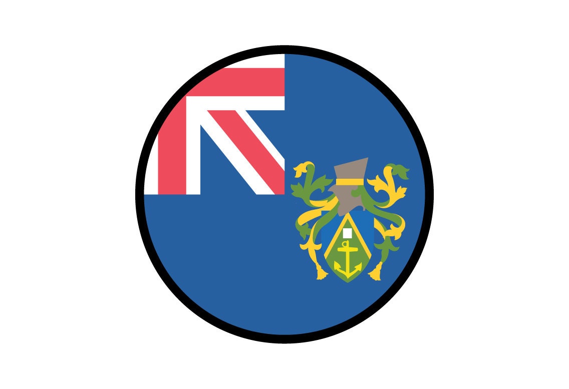 Pitcairn Flag Circle Sticker Decal