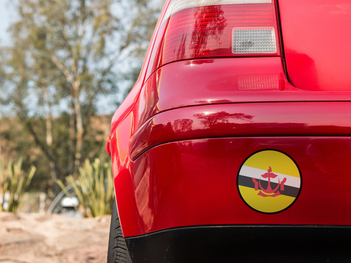Brunei Flag Circle Sticker Decal