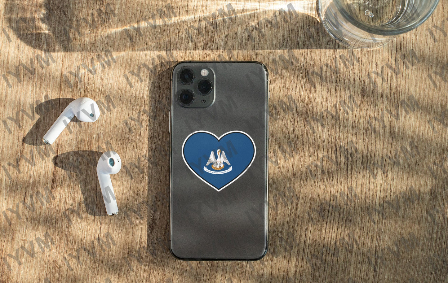 State of Louisiana Flag Heart Sticker Decal  USA Louisiana State  Baton Rouge  The Pelican State