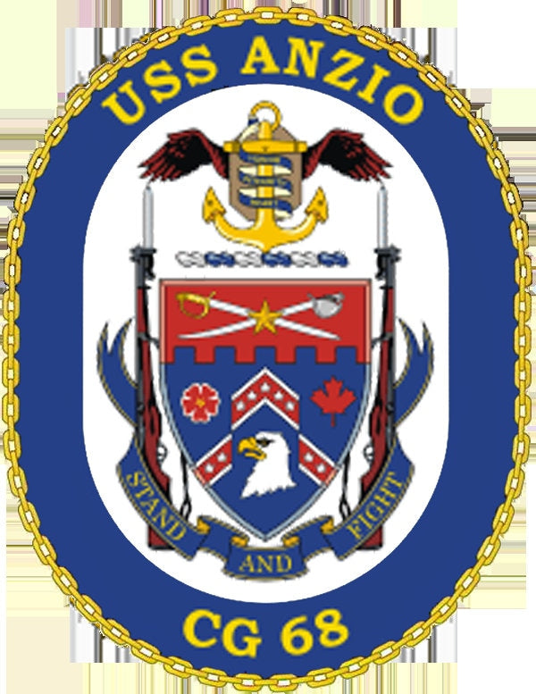 USS Anzio CG-68 Badge Iron On Heat Transfer Vinyl HTV Ticonderoga Class Cruiser