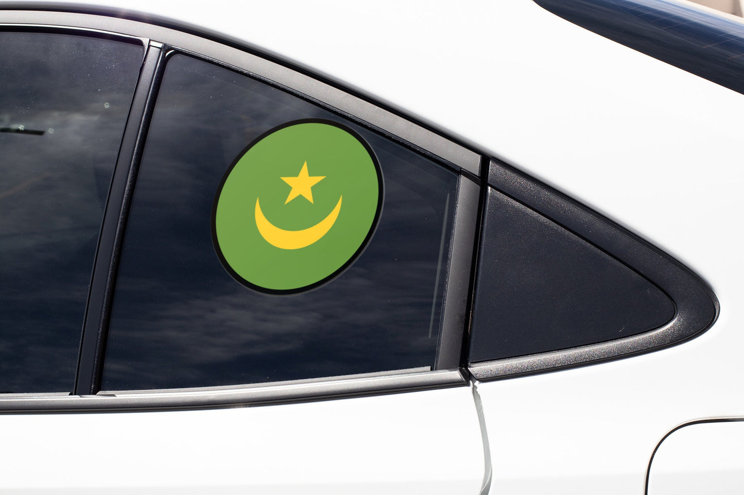 Mauritania Flag Circle Sticker Decal