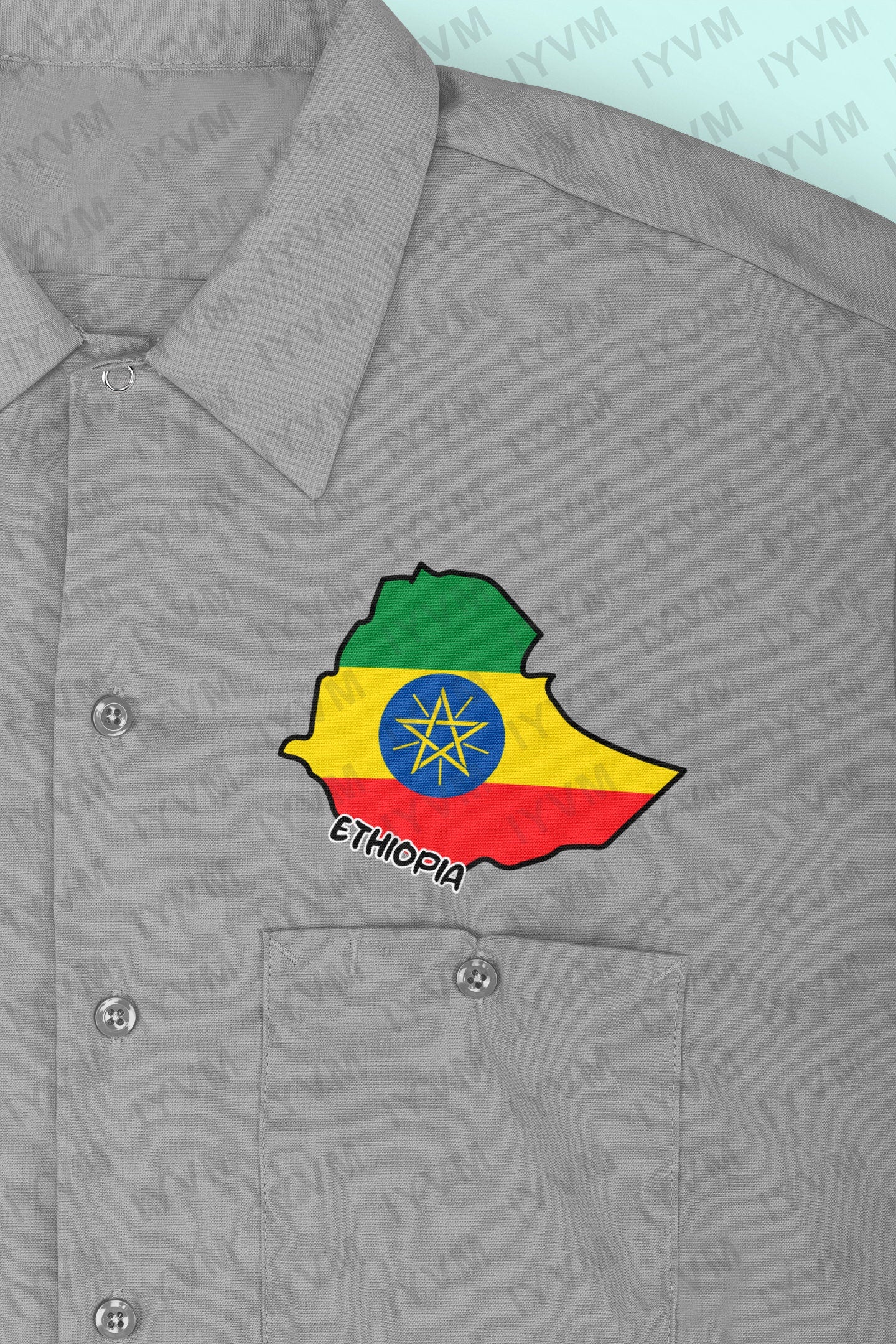 Ethiopia Map Iron On Heat Transfer Vinyl HTV / Federal Democratic Republic of Ethiopia / Addis Ababa / Ethiopian
